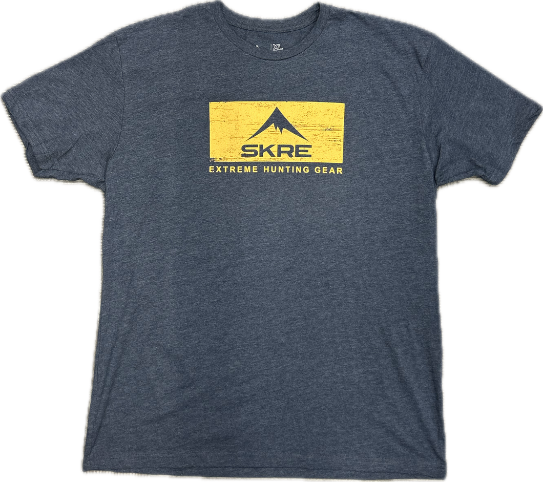 SKRE Distressed Yellow Navy T-Shirt