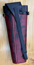 Load image into Gallery viewer, Traditional Leather Quiver - Marbled Red/Blk LG
