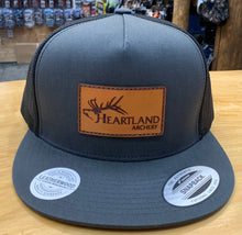 Load image into Gallery viewer, Heartland Archery Grey Front Leather Patch Hat
